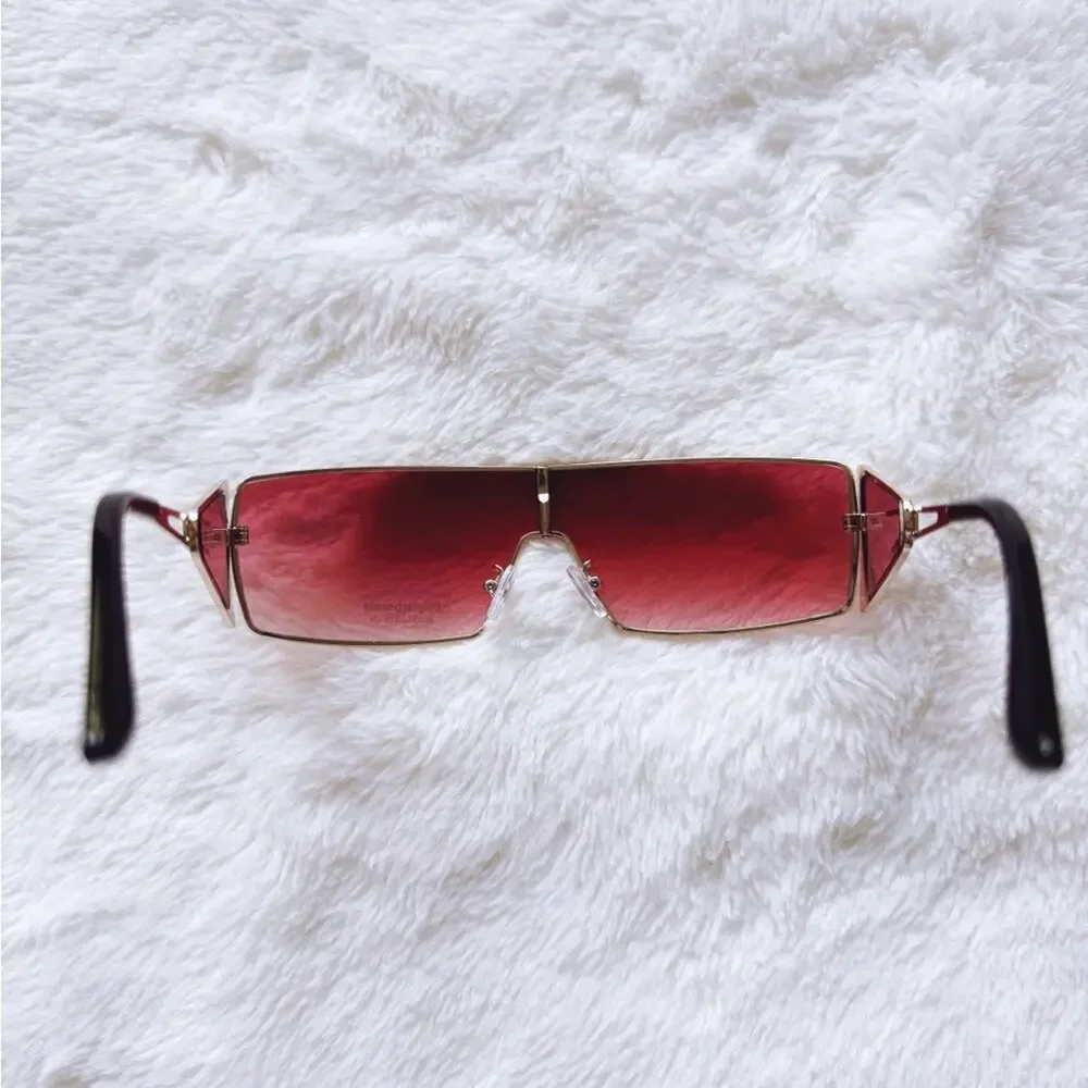 Sandy Clear Red Wrap-Around Sunglasses